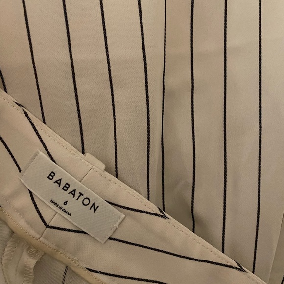 Aritzia black and white striped straight leg pant - Picture 5 of 5